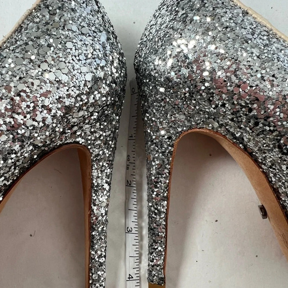 Jerome Rousseau Glittery Silver Evening Stiletto pumps EU 37 US 6.5 - Picture 8 of 9